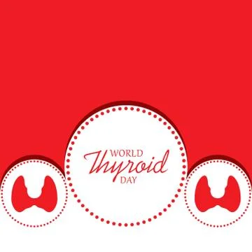 Vector illustration of World Thyroid Day Poster - Medical Concept Stock Illustration