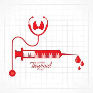 Vector illustration of World Thyroid Day Poster - Medical Concept Illustrazione stock