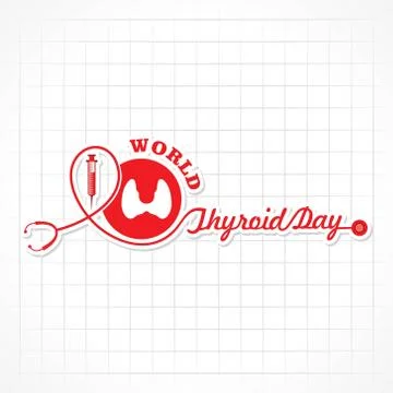Vector illustration of World Thyroid Day Poster - Medical Concept Stock Illustration