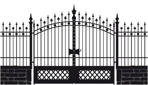 Vector illustration of a wrought iron gate Ilustración de archivo