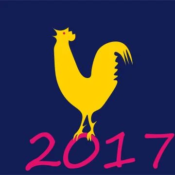 A vector illustration of year of rooster design for Chinese New Year celebr.. Stock Illustration