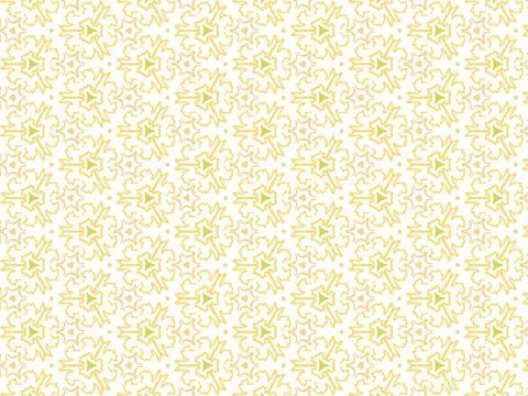 Vector Illustration of Yellow Abstract Mandala or Ikat Texture Seamless Patte Stock Illustration