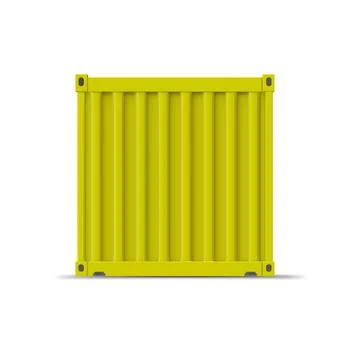 Vector illustration of a yellow cargo container for transportation. Stock Illustration