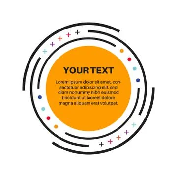 Vector illustration of yellow circle shaped circle. Web banner page. Stock Illustration