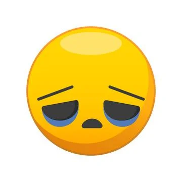 Vector illustration of a yellow depressed face. Stock Illustration