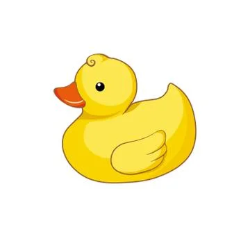 Vector illustration of yellow duck  isolated on white background Stock Illustration