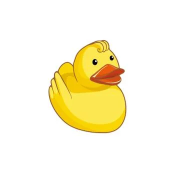 Vector illustration of yellow duck  isolated on white background Stock Illustration