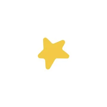 Vector illustration with a yellow five-pointed star with smooth geometry and Stock Illustration