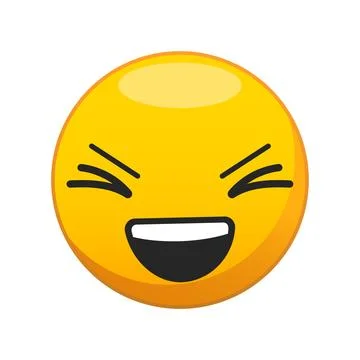 Vector illustration of yellow laugh face. 스톡 일러스트
