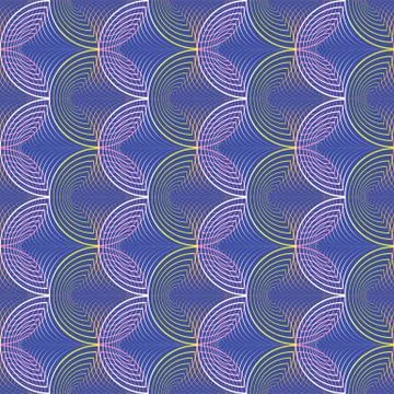 VECTOR ILLUSTRATION OF YELLOW, LILAC, WHITE, INDIGO AND PURPLE WARPED SHAPES. Stock Illustration