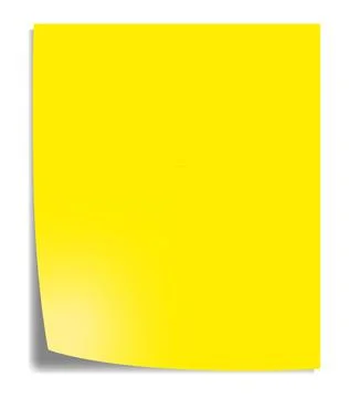 Vector illustration of yellow plank paper sticker with shadows. Stock Illustration