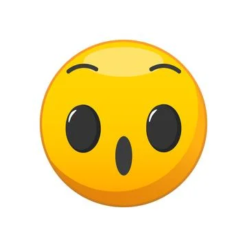 Vector illustration of a yellow surprised face. Stock Illustration