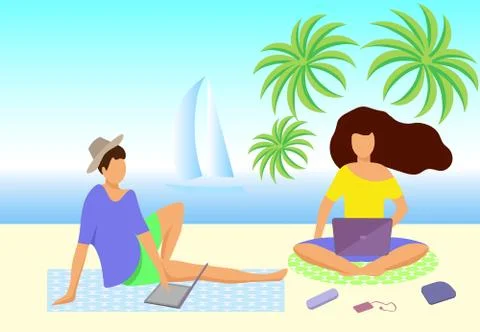 Vector illustration of young people Stock Illustration