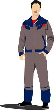 Vector illustration of young worker Stock Illustration