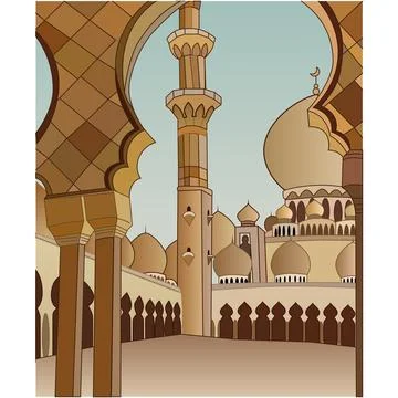 Vector Illustration of Zayed grand mosque Stock Illustration