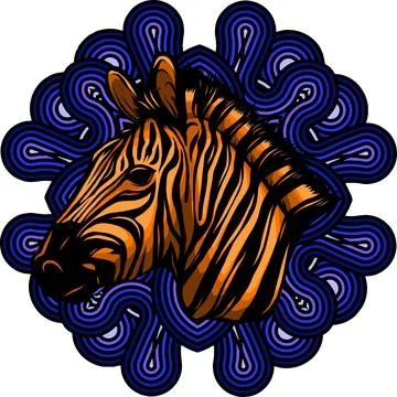 Vector illustration of Zebra head with decoration Illustrazione stock