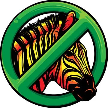 Vector illustration of zebra head with forbidden symbol イラスト素材