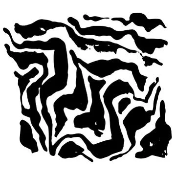 Vector illustration zebra print pattern. White and black hand drawn background. Stock-Illustration