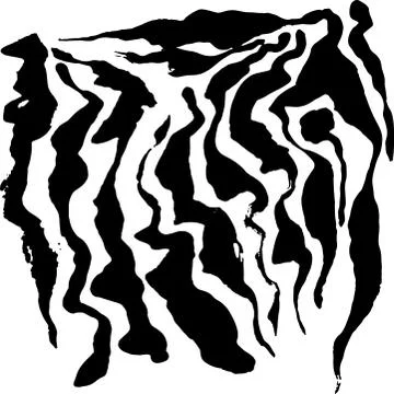 Vector illustration zebra print pattern. White and black hand drawn background. Illustrazione stock