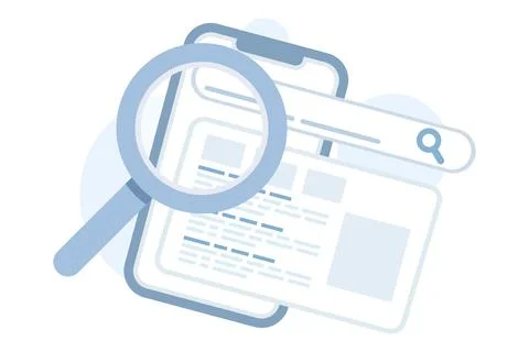 Vector illustration of zero-click search results Stock Illustration