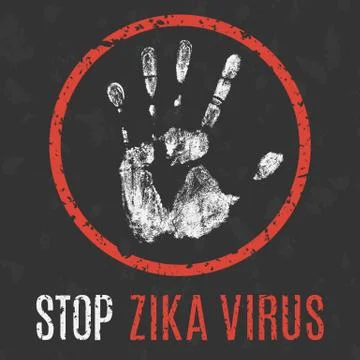 Vector illustration. Zika virus. Stop the spread of the virus Zika. 스톡 일러스트