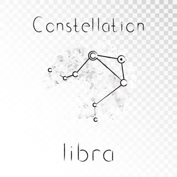 Vector illustration with Zodiac constellation LIBRA. Illustrazione stock