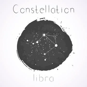 Vector illustration with Zodiac constellation LIBRA. Stock Illustration