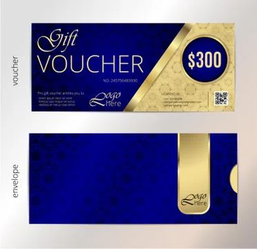 Vector illustration,Gift voucher template with clean and modern pattern Stock Illustration