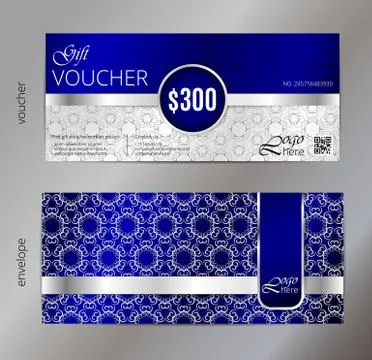 Vector illustration,Gift voucher template with clean and modern pattern 库存插图