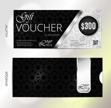 Vector illustration,Gift voucher template with clean and modern pattern Illustrazione stock