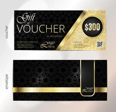 Vector illustration,Gift voucher template with clean and modern pattern Stock Illustration