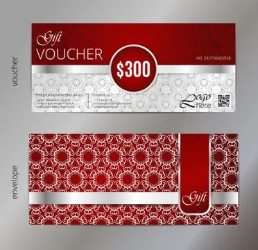 Vector illustration,Gift voucher template with clean and modern pattern Stock Illustration