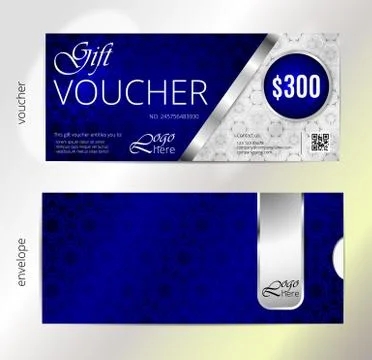 Vector illustration,Gift voucher template with clean and modern pattern Illustrazione stock