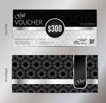 Vector illustration,Gift voucher template with clean and modern pattern 스톡 일러스트