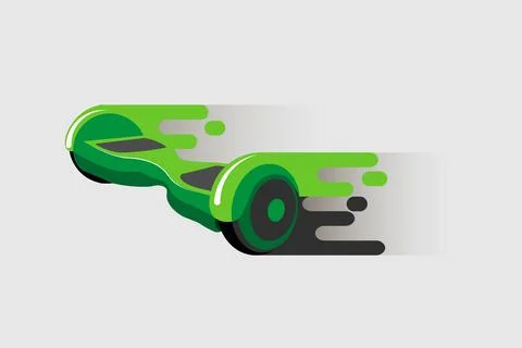 Vector illustration.Hoverboard, gyroscooter, gyroscope. Flat style Illustrazione stock