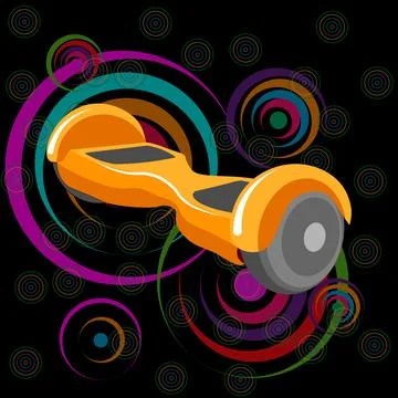 Vector illustration.Hoverboard, gyroscooter gyroscope Flat style Stock Illustration