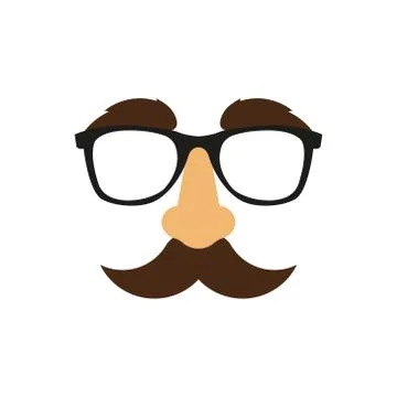 Vector illustrationo of funny mask. Flat style. Stock Illustration