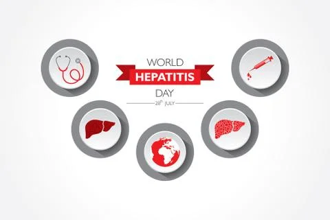 Vector Illustration,poster or banner of World Hepatitis Day observed on 28 Ju Illustrazione stock