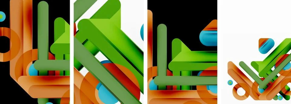 Vector illustrations of abstract geometric background designs for poster Illustrazione stock