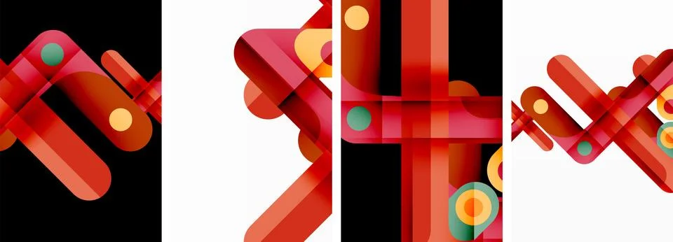 Vector illustrations of abstract geometric background designs for poster Stock Illustration