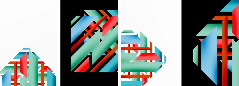 Vector illustrations of abstract geometric background designs for poster イラスト素材