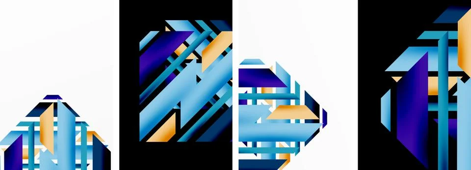 Vector illustrations of abstract geometric background designs for poster イラスト素材