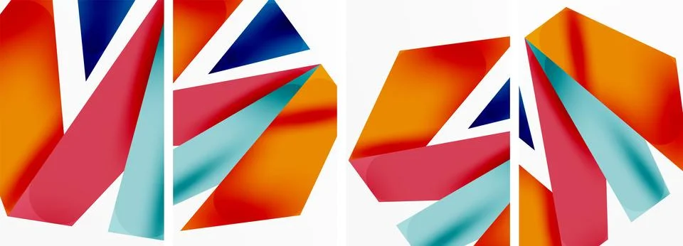 Vector illustrations of abstract geometric background designs for poster Illustrazione stock