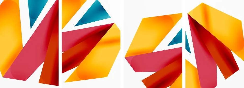 Vector illustrations of abstract geometric background designs for poster Illustrazione stock