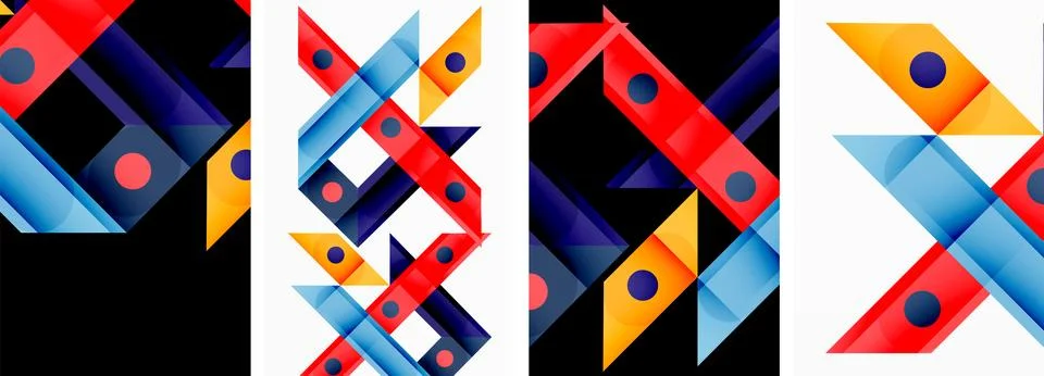 Vector illustrations of abstract geometric background designs for poster Stock Illustration
