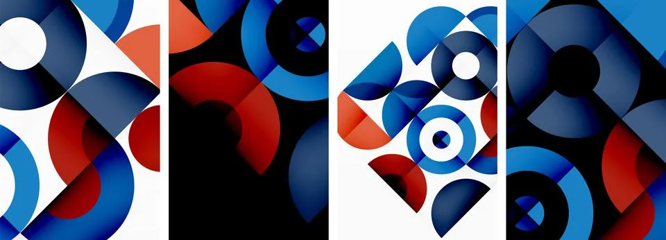 Vector illustrations of abstract geometric background designs for poster Stock Illustration
