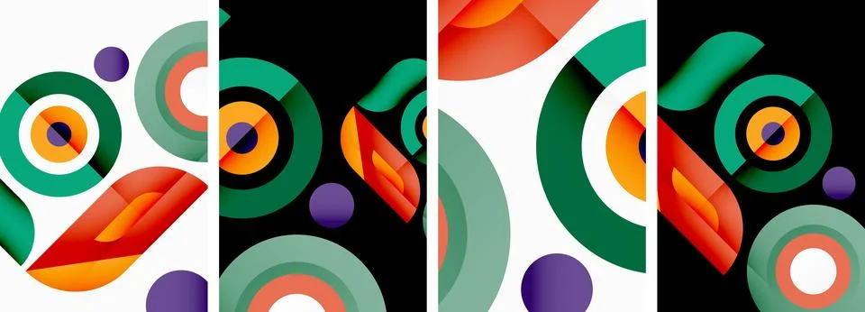 Vector illustrations of abstract geometric background designs for poster Illustrazione stock