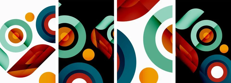 Vector illustrations of abstract geometric background designs for poster Stock Illustration