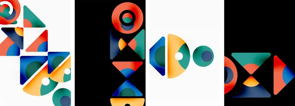 Vector illustrations of abstract geometric background designs for poster Stock Illustration