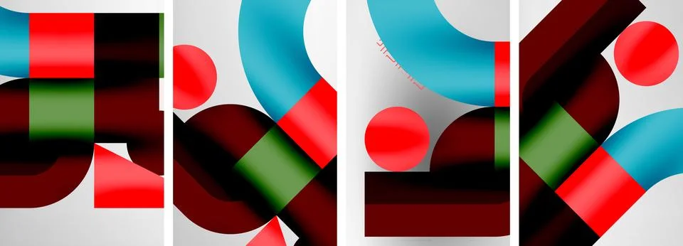 Vector illustrations of abstract geometric background designs for poster Stock Illustration